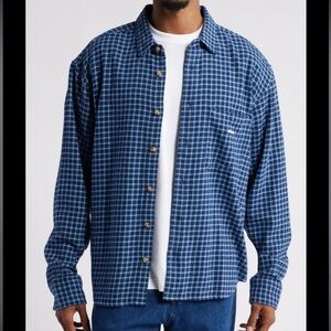OBEY Blue & White Plaid Shirt Size L